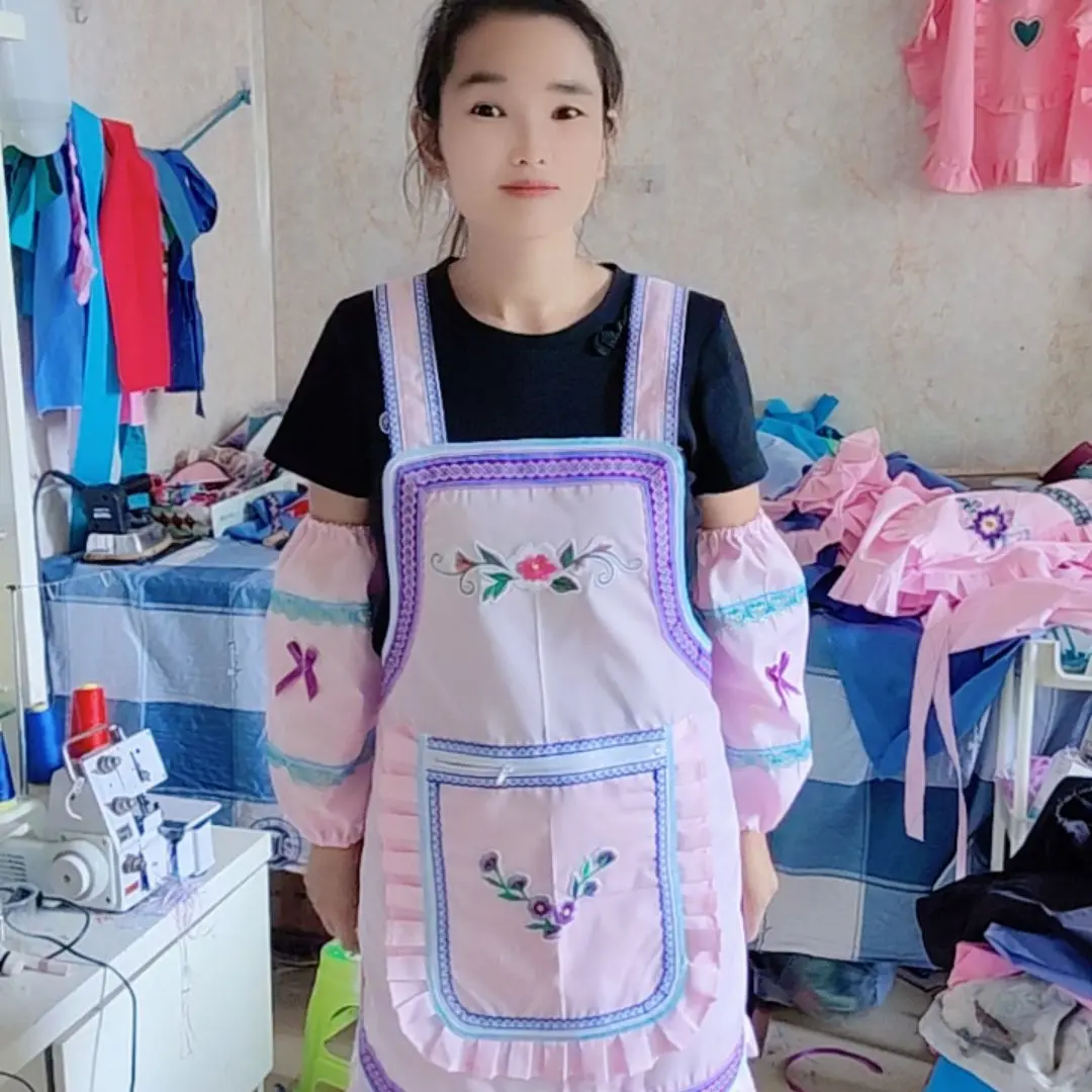 防脏工作服围腰可爱风均码防污围裙罩衣防油做饭家用成人无袖背带