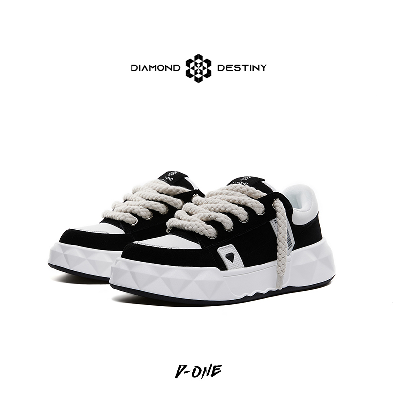 DIAMOND DESTINY明星同款钻石面包鞋欧若风休闲低帮鞋增高5cm国潮