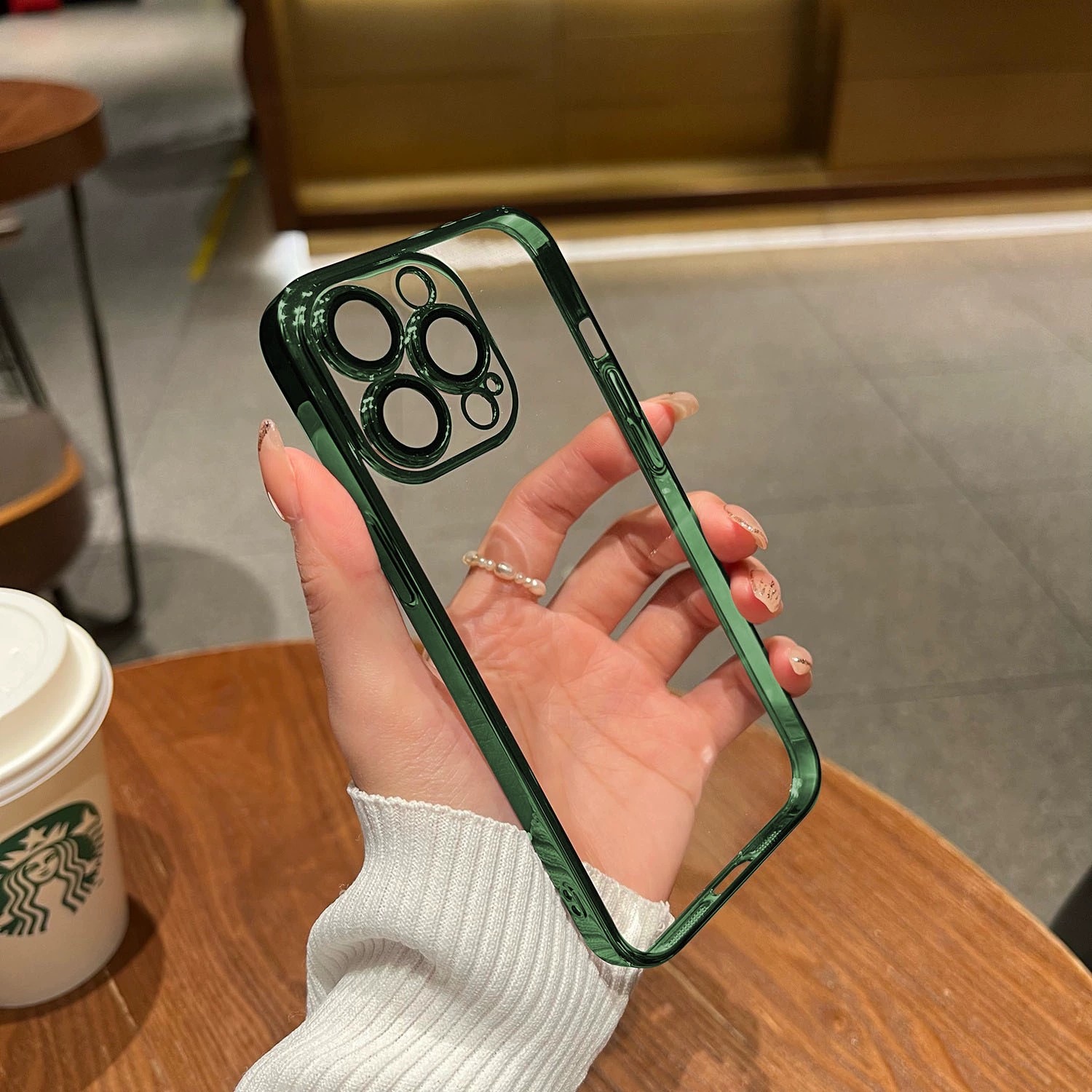 适用于苹果15ProMax新款透明硬壳iPhone14电镀13镜头全包12保护套