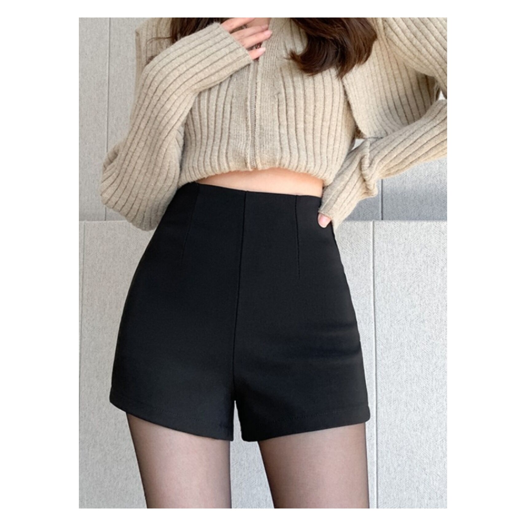 黑色西装短裤女秋季爆款外穿高腰显瘦紧身打底下衣失踪热裤女款