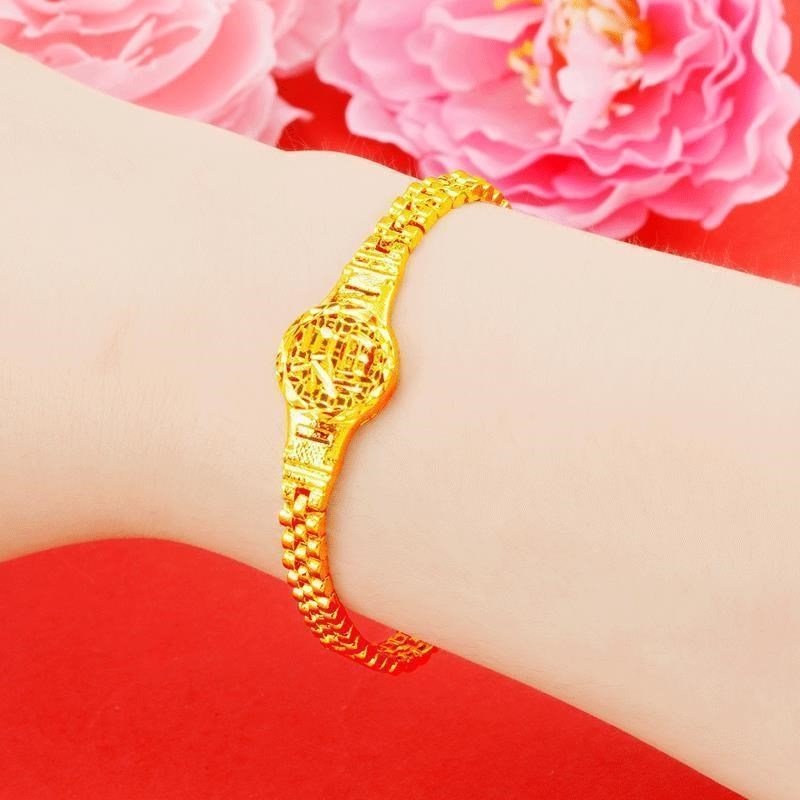 合金手链 【福字手表手链】时尚气质轻奢手链女士金色手链精品款