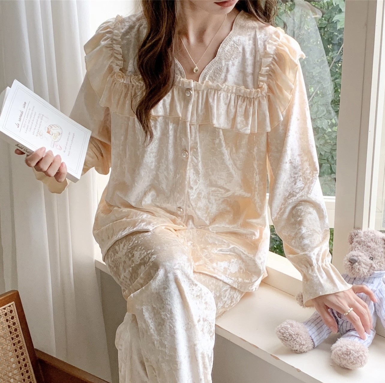 睡衣女春秋宽松长袖套装小香风甜美女士秋冬可外穿公主风家居服88