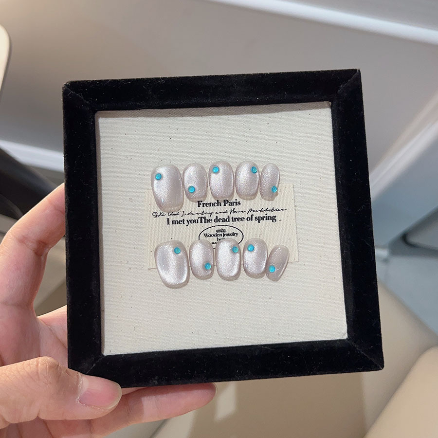 【蓝泡泡】猫眼玻璃珠子猫光显白高级感 纯手工穿戴贴片DIY送盒