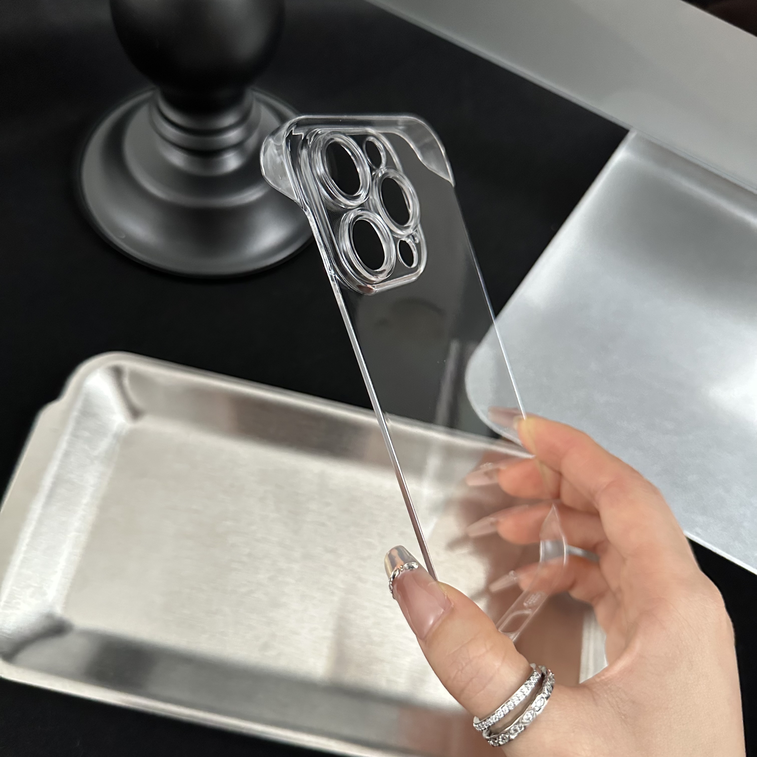 PC无边框裸机手感适用iPhone17/16/15苹果14透明手机壳13男女1211