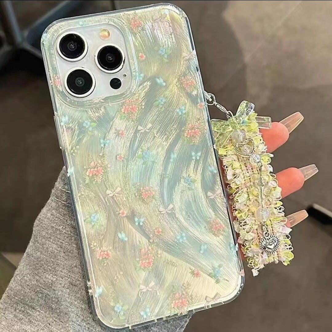 奥菲顿ins蝴蝶碎花适用iPhone15/14羽纱手机壳华为vivo小米oppo套