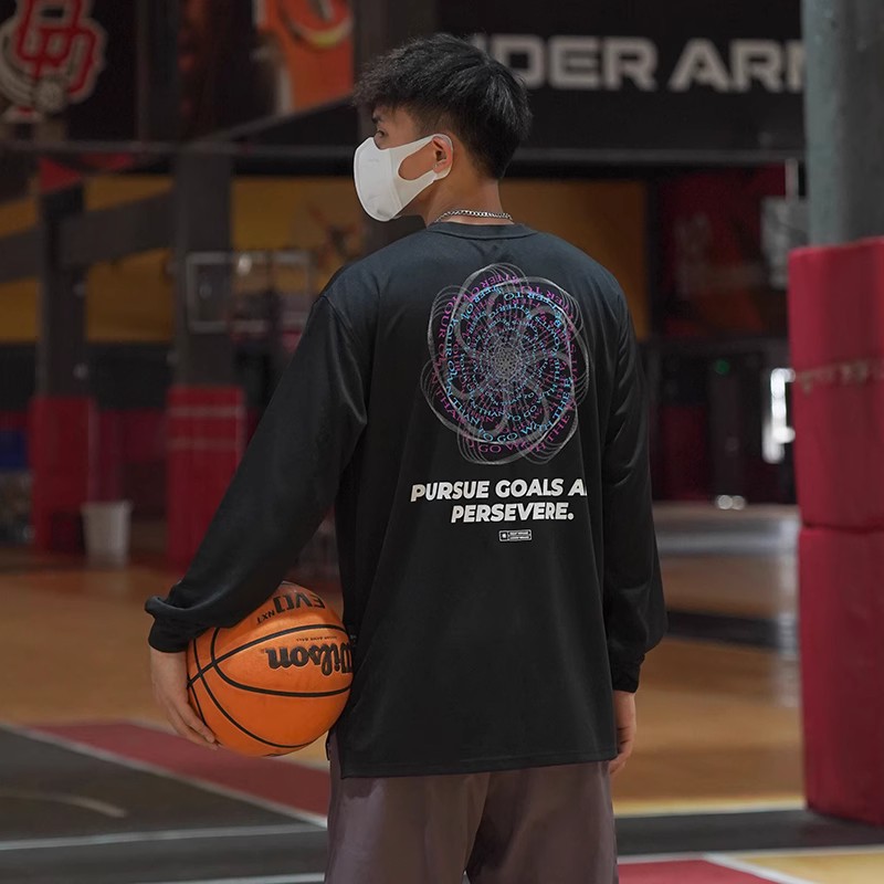 LUSHISI[追光逐梦]美式投篮服长袖t恤运动跑步速干面料氛围感