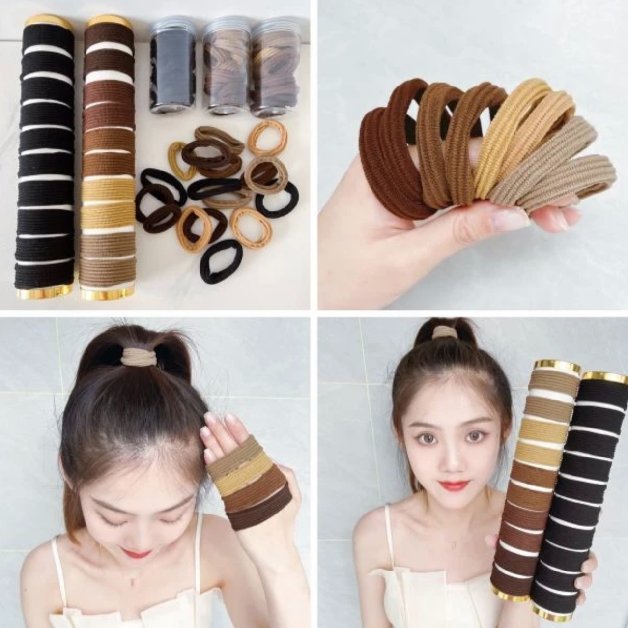 【9块9/100个头绳】加粗加宽头绳丸子头高弹力不伤头耐用不皮筋发圈