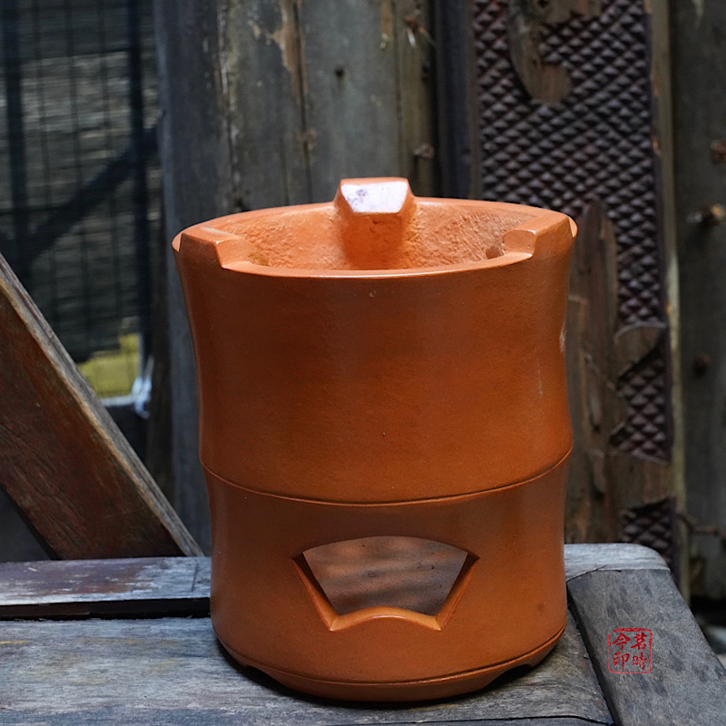 手工红泥竹节炉 复古耐热 茶炉红泥炭炉 茗时今工夫茶炉