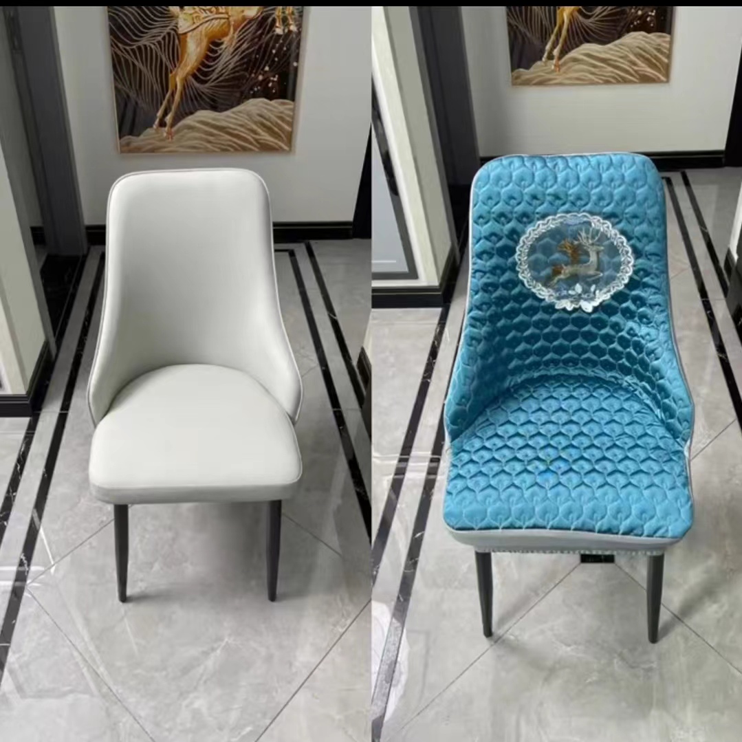 北欧现代轻奢风弧形防滑全包椅套万能弹力布凳子套罩四季通用椅套