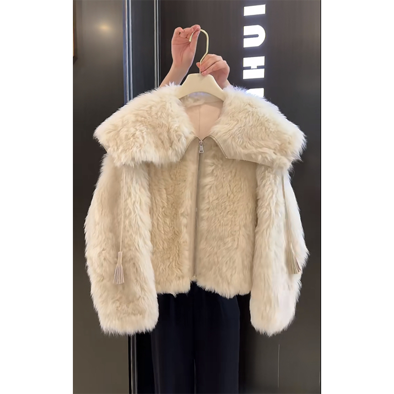 时尚高级感连帽设计软糯舒适保暖短外套女2025冬新款宽松长袖上衣