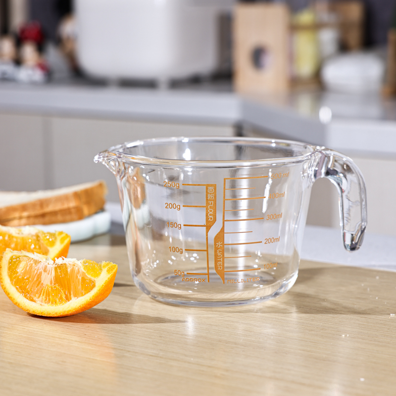 500ML一只无过滤网玻璃量杯玻璃杯打蛋刻度杯大容量计量杯年货节