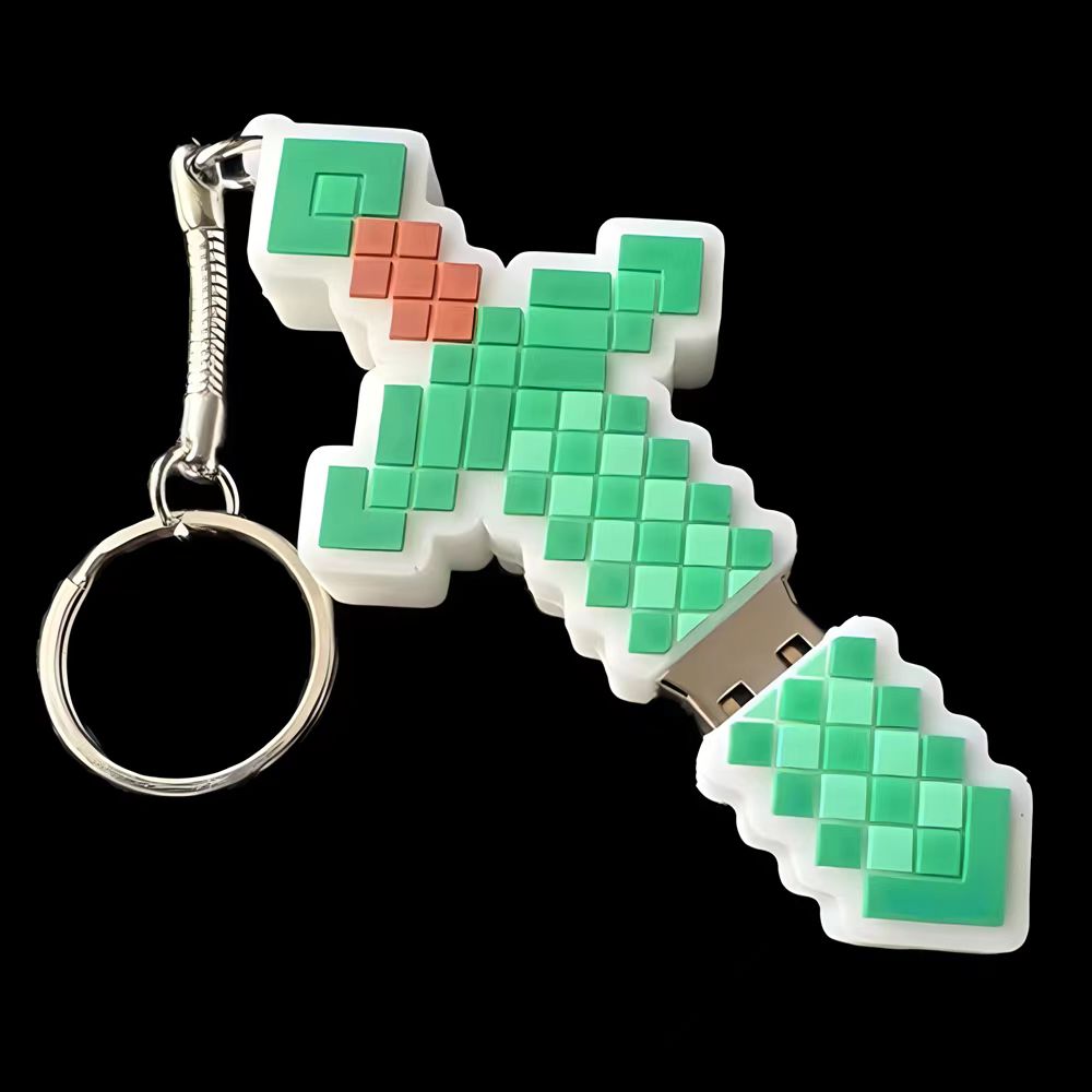 迷你卡通u盘128G/64G/我的世界钻石剑手机电脑两用优盘大容量512m