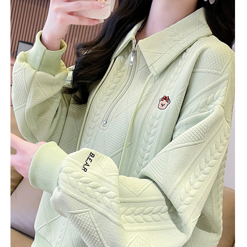 翻领polo衫卫衣女2025新款春秋季韩版宽松小个子早春薄款上衣外套