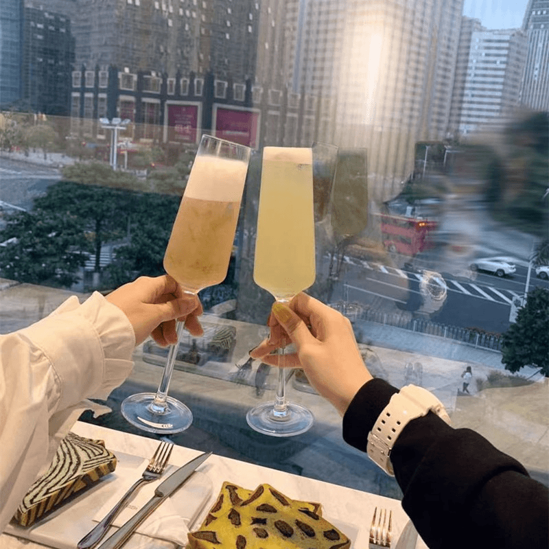 北欧ins风网红餐厅苏打气泡水杯小时代高颜值高脚鸡尾酒杯香槟杯