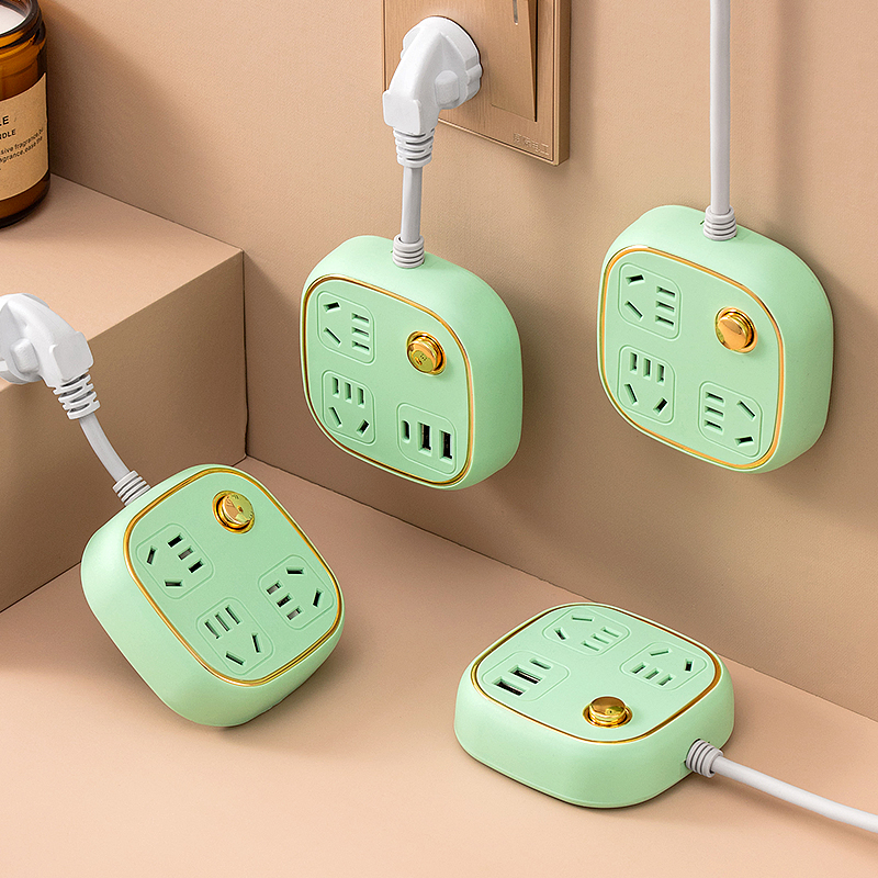 创意插座迷你小巧USB排插便携插线板带线家用多功能插板宿舍通用。