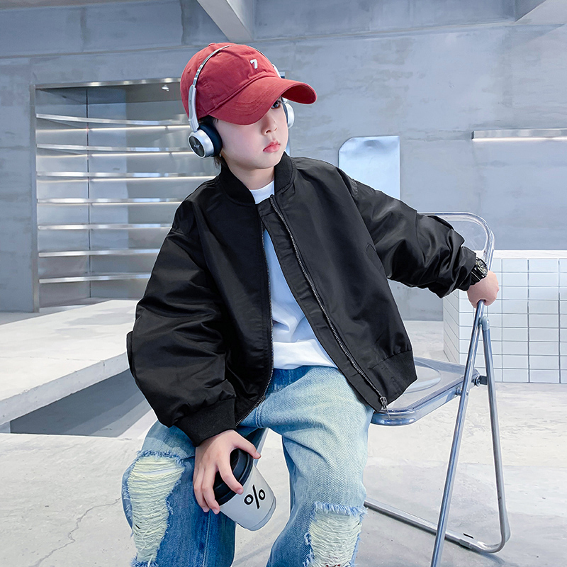 男大童早秋装潮牌飞行员棒球服外套2025新款儿童男孩春秋款帅夹克