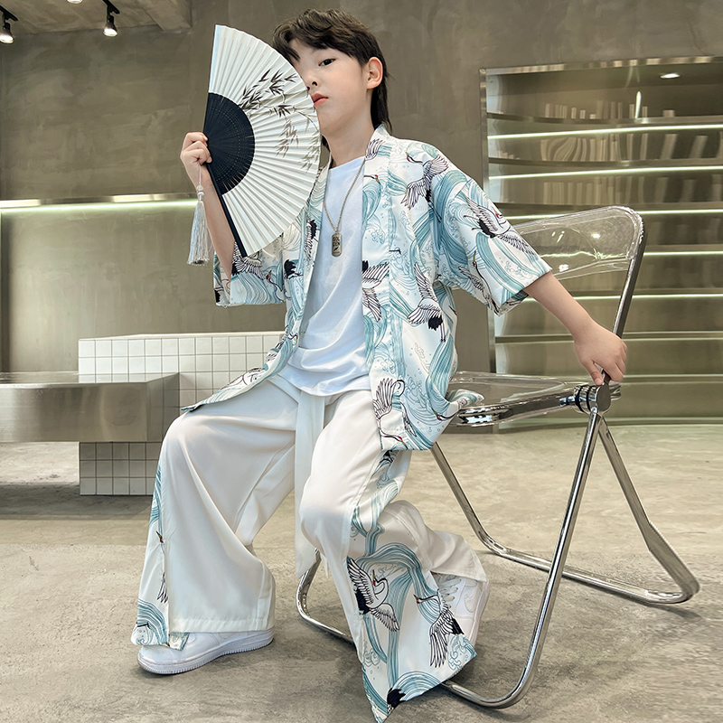 儿童装男童夏装汉服套装2025新款夏季大童中国风夏款古风男孩唐装