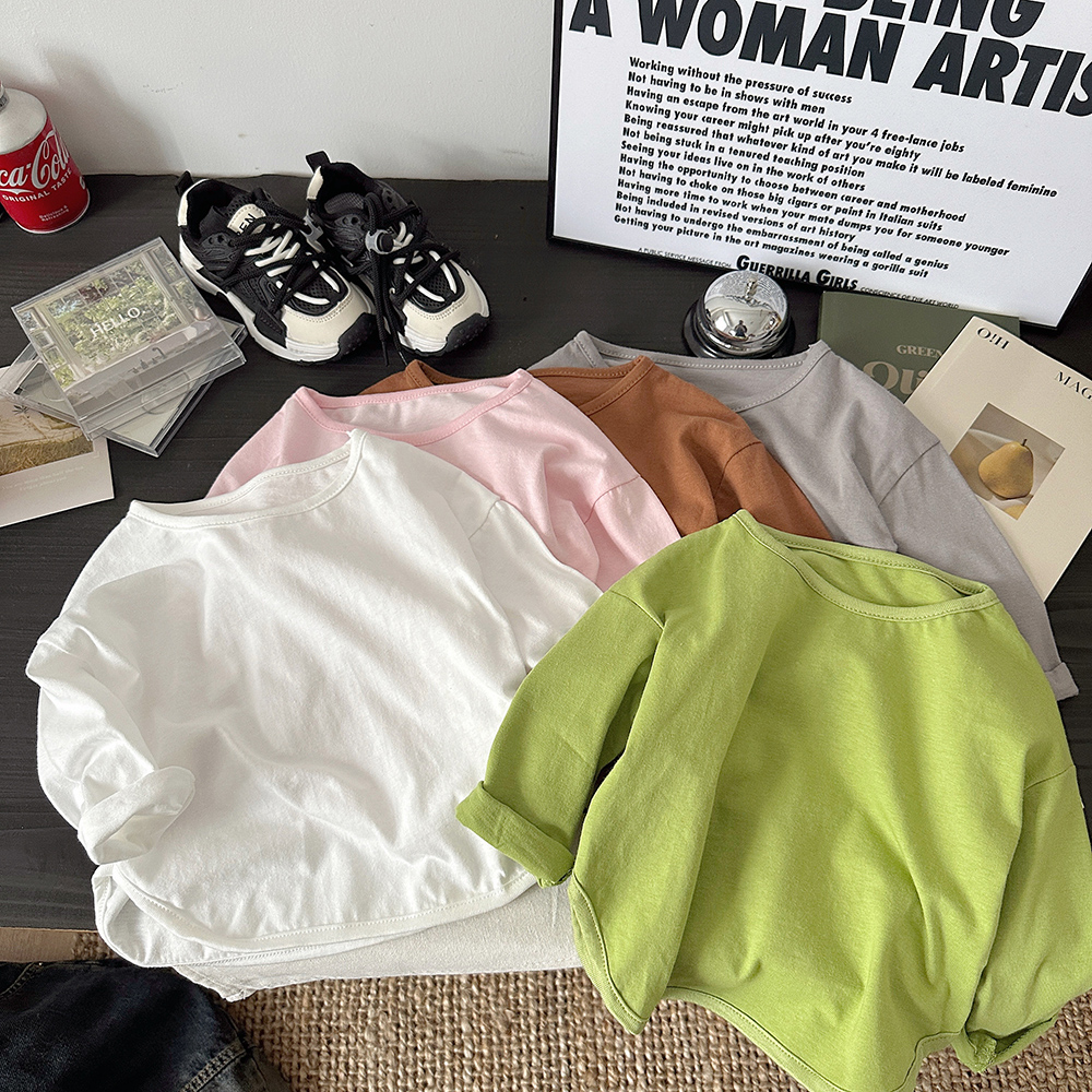 【A类森系纯棉】韩风儿童长袖T恤纯棉男童上衣女童打底圆领休闲