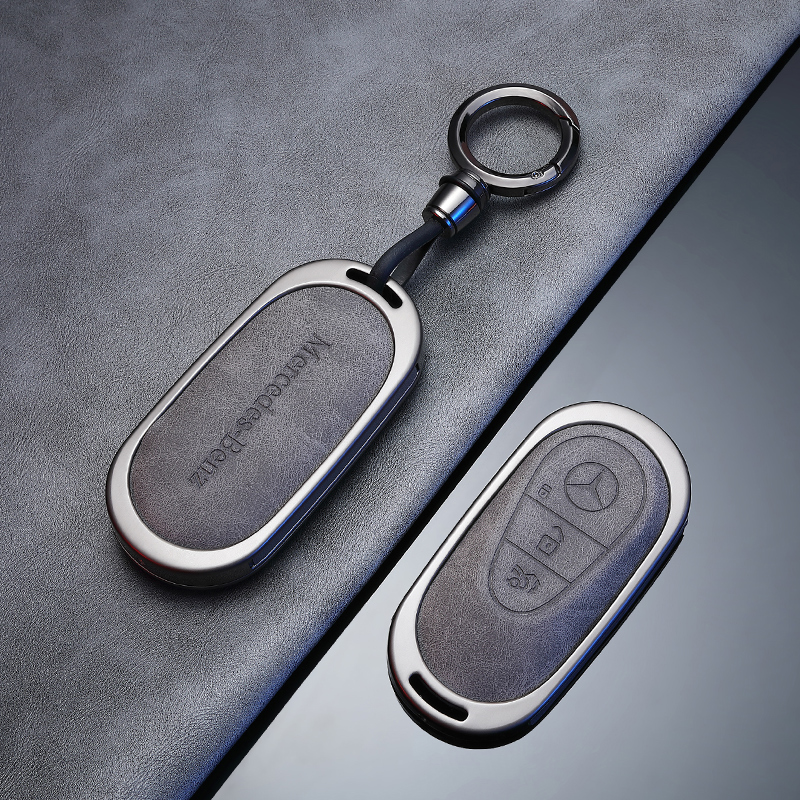 奔驰C260L车钥匙套glc300l钥匙扣C级C200LS级S400L迈巴赫高级皮男