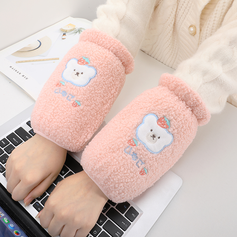 加厚毛绒棉衣袖套秋冬季保暖学生写作业防脏护袖成人上班防污袖头