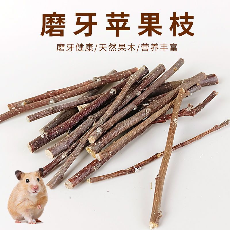 天然小宠磨牙用品苹果枝磨牙棒咬木仓鼠龙猫兔子松鼠专用营养零食