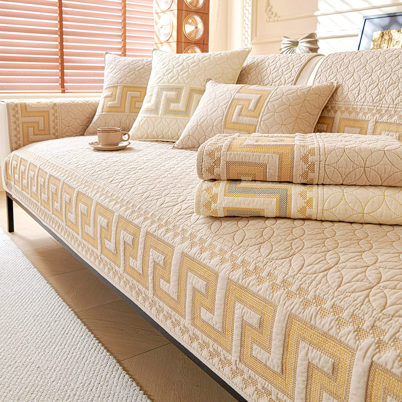 2025款全棉沙发垫四季通用防滑新中式实木沙发套罩沙发盖布巾靠背