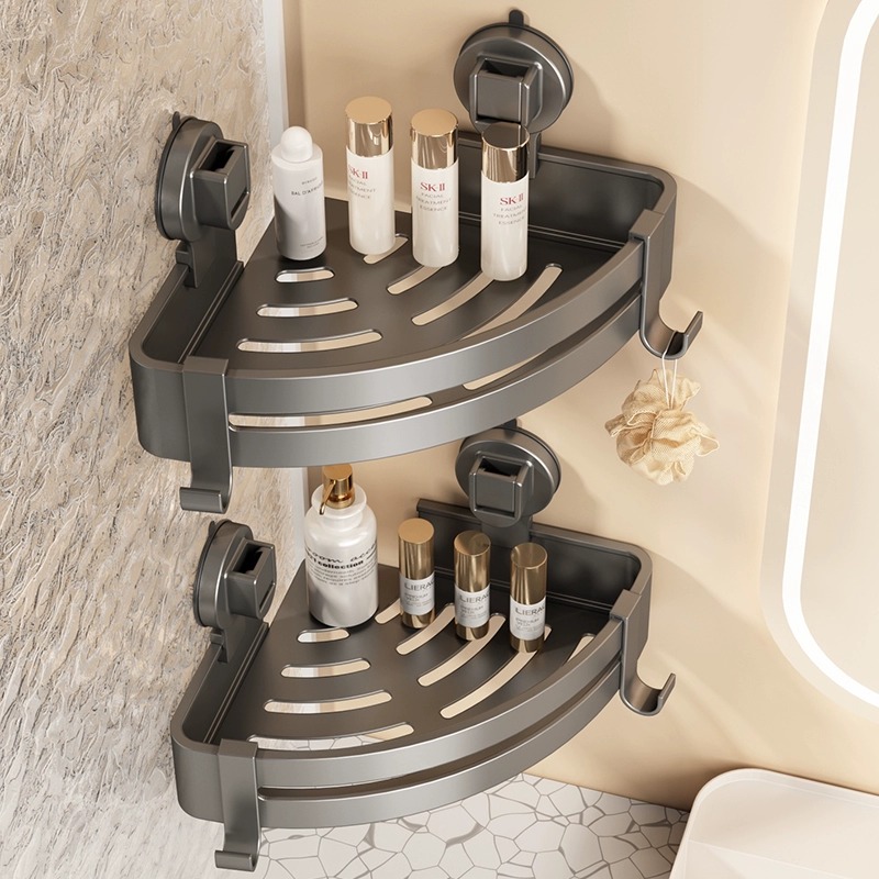 吸盘卫生间三角置物架壁挂式挂墙架洗漱洗护用品浴室架浴室收纳架