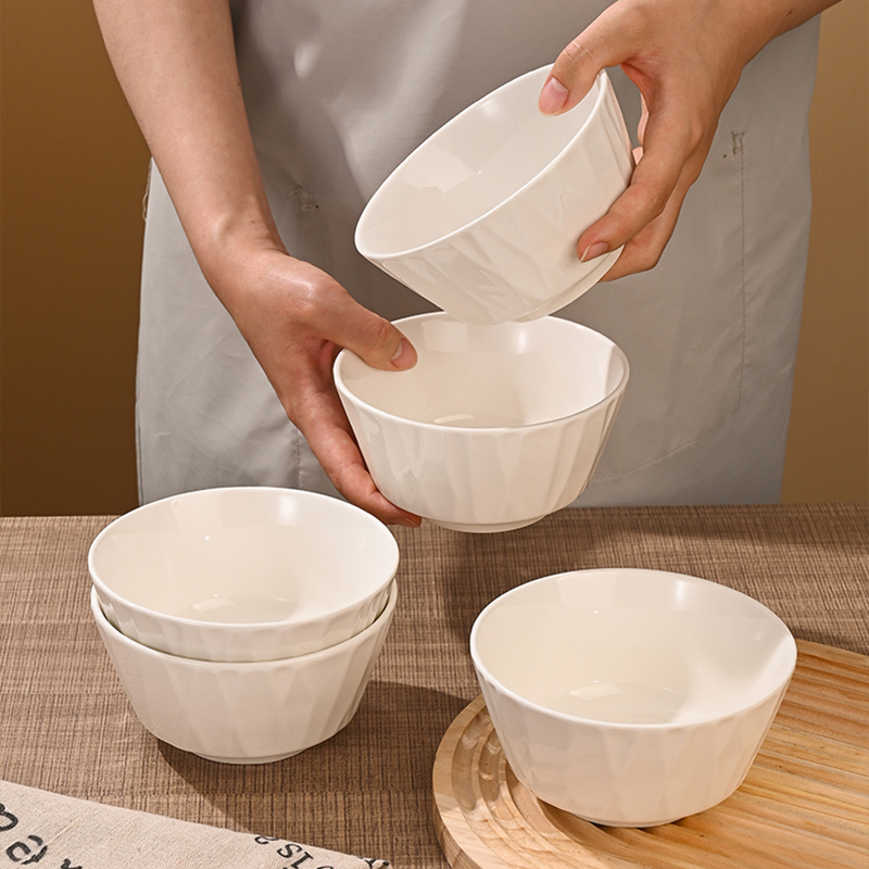 纯白瓷碗陶瓷饭碗家用2025新款米饭碗釉下彩高温轻奢高级感餐具