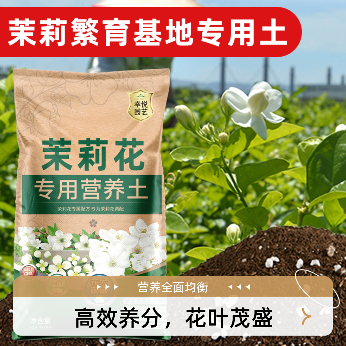 茉莉花专用营养土园艺土土肥料专用肥土壤盆栽花卉泥土种植养花土