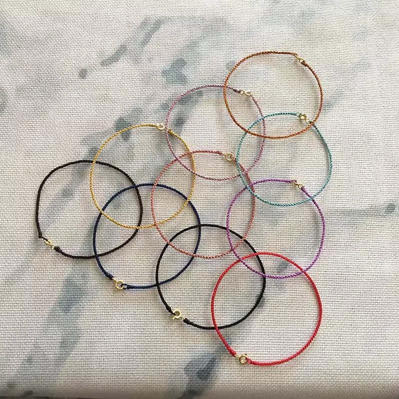 非金属布艺手链 细款手绳编织手链手工编织绳DIY可穿珠友谊红绳