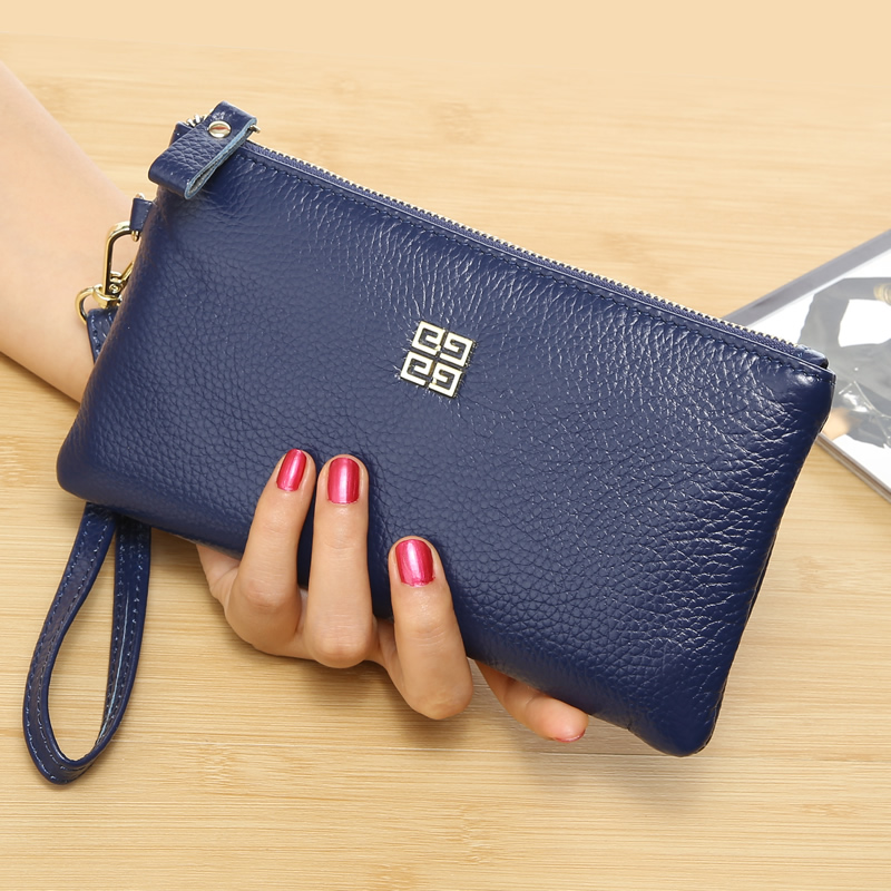 头层牛皮手拿包女包2025新款零钱包长款时尚气质软皮真皮小手包潮