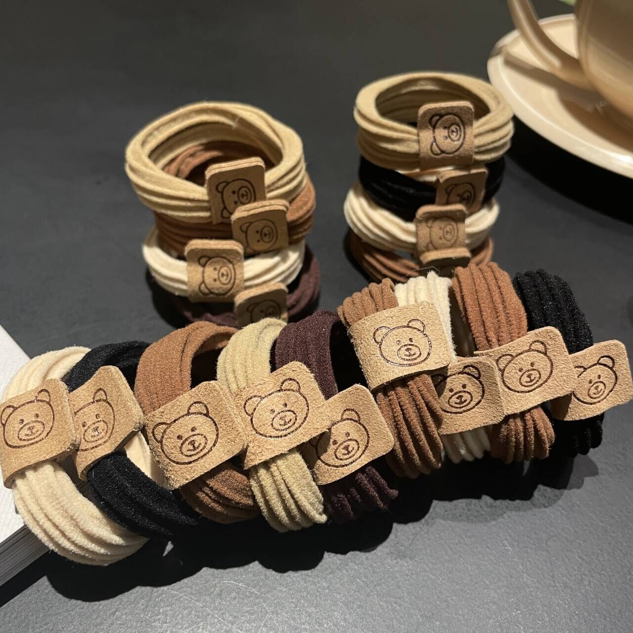 婉之恋发绳女简约时尚小熊头绳高弹力耐用皮筋百搭成人扎马尾发圈