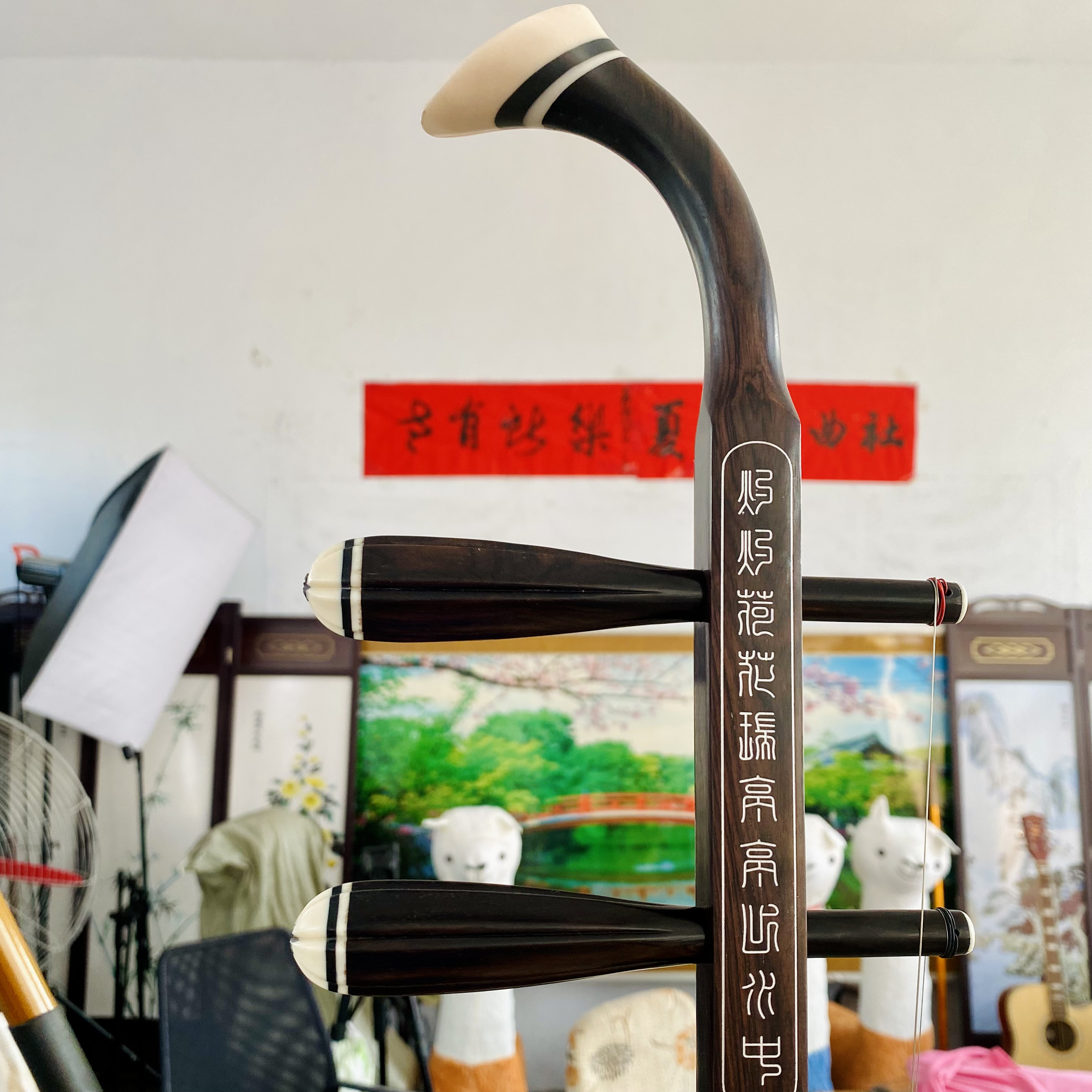 二胡黑檀材质原木原色专业演奏级民族乐器