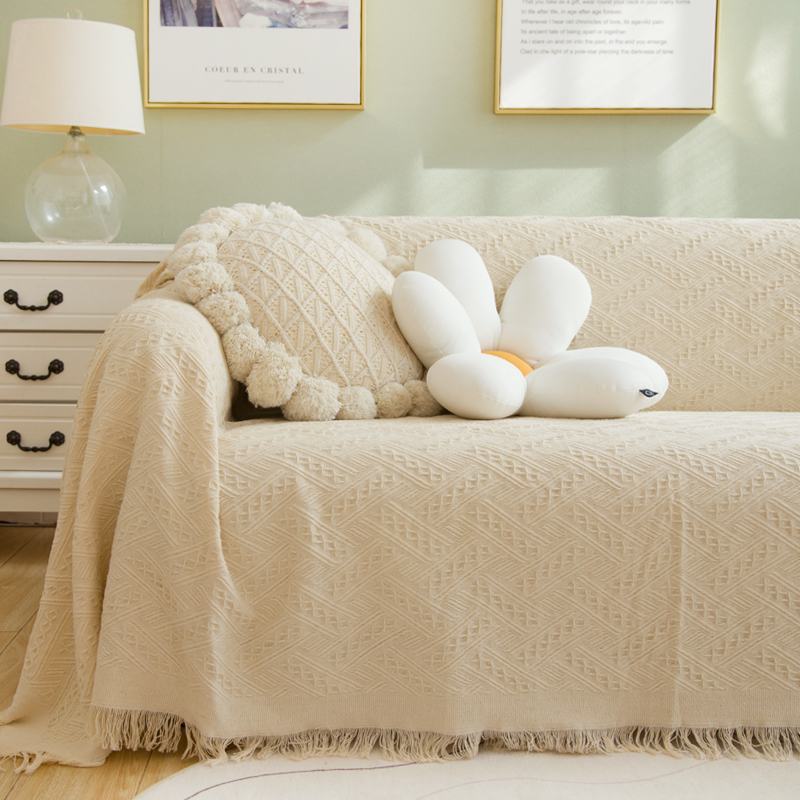 一片式沙发盖布沙发巾棉线沙发垫全盖沙发套罩防滑四季通用坐垫