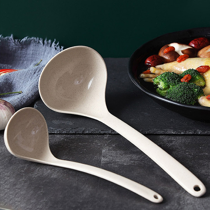 麦纤维长柄汤勺家用耐高温大号盛汤盛粥稀饭勺子的厨房日式小汤匙