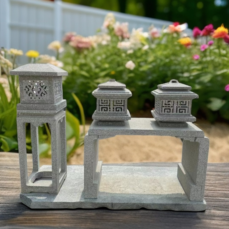 中式花岗岩太阳能庭院灯（含太阳能灯板）围墙灯景观灯户外灯创意