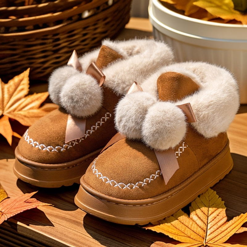 休闲软底包跟外穿雪地靴加厚防滑保暖秋冬季可爱外穿棉靴百搭柔软