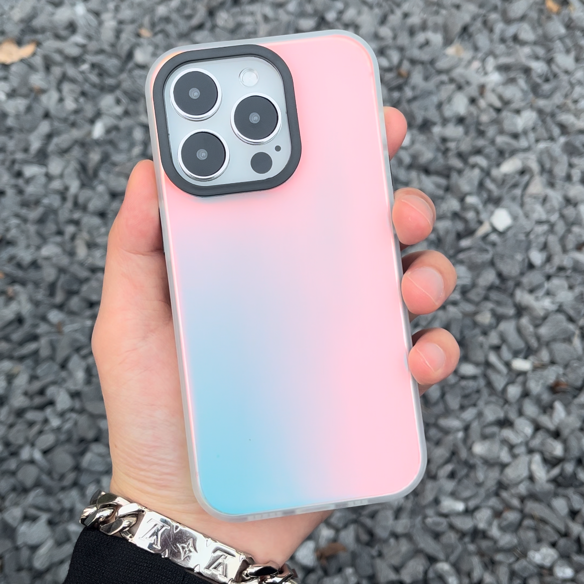 BANCA极光镭射渐变壳phone15/13苹果14手机壳12/11promax炫彩xs潮