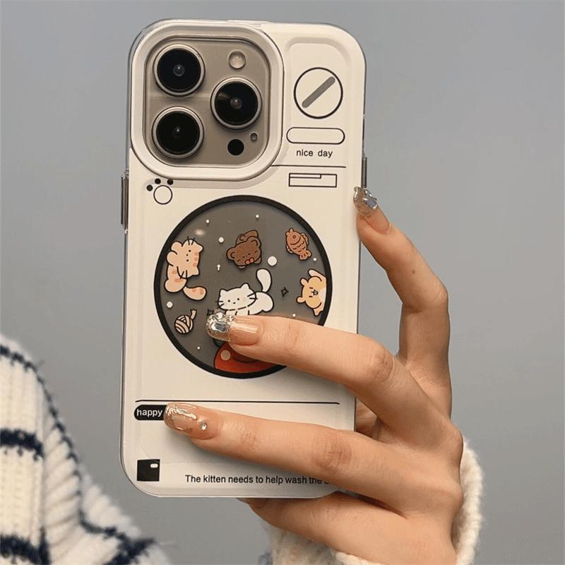 BANCA白底动物洗衣机适用iphone16/15/14手机壳华为vivo小米oppo