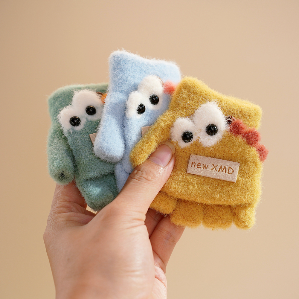 小宝宝冬季款保暖手套婴幼儿园0-1-3岁2男孩女童加绒防寒一6翻盖5