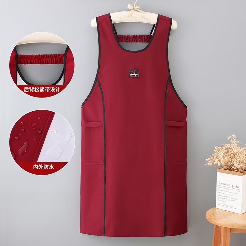 时尚简约防水防油围裙厨房做饭上班耐脏耐磨洋气餐厅工作服可印字