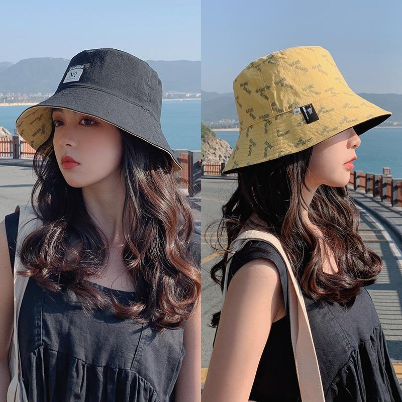 防晒帽子女春秋韩版时尚潮双面渔夫帽春秋新款遮阳百搭盆帽太阳