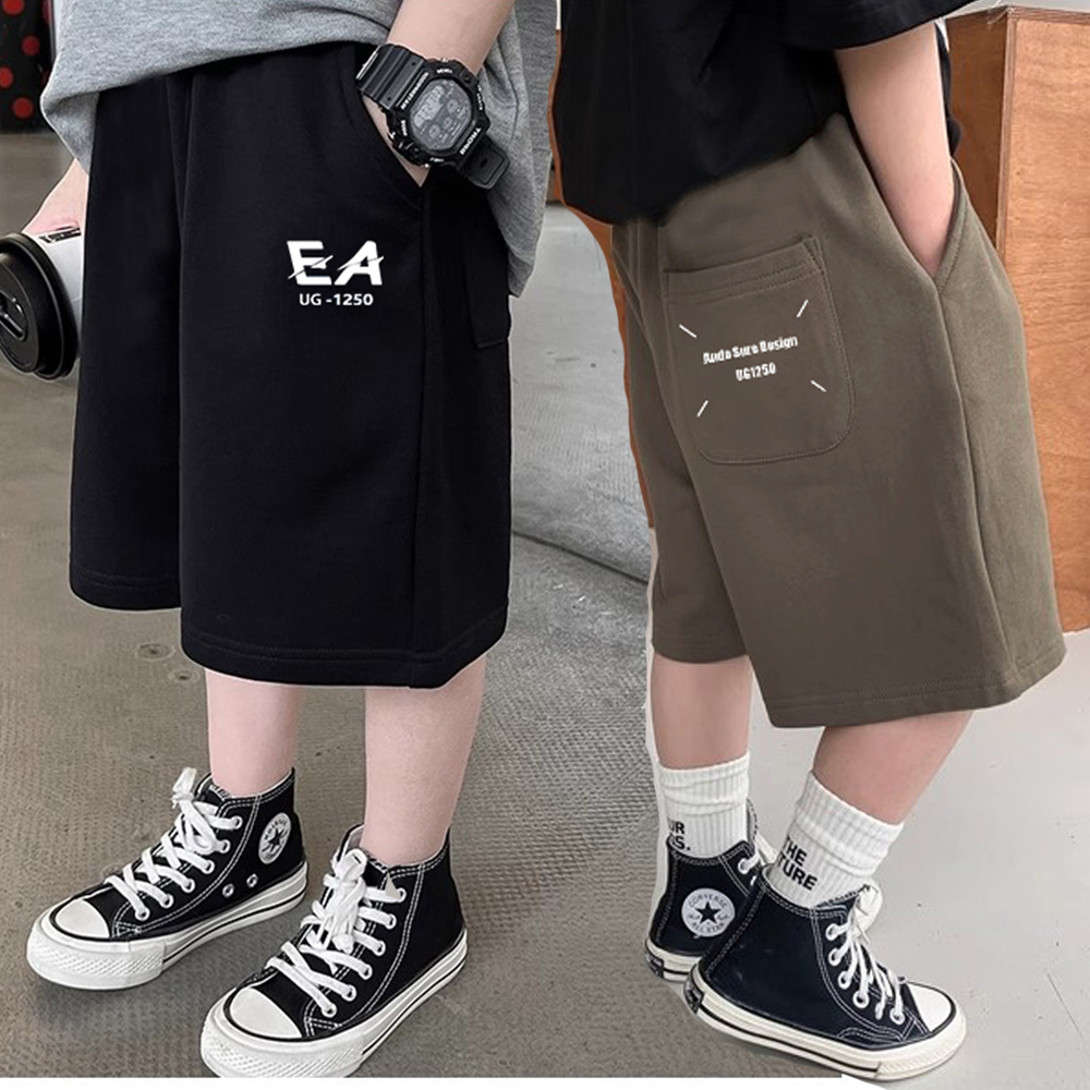 K29  中大童50支果冻棉双面休闲短裤5分宽松运动短裤夏