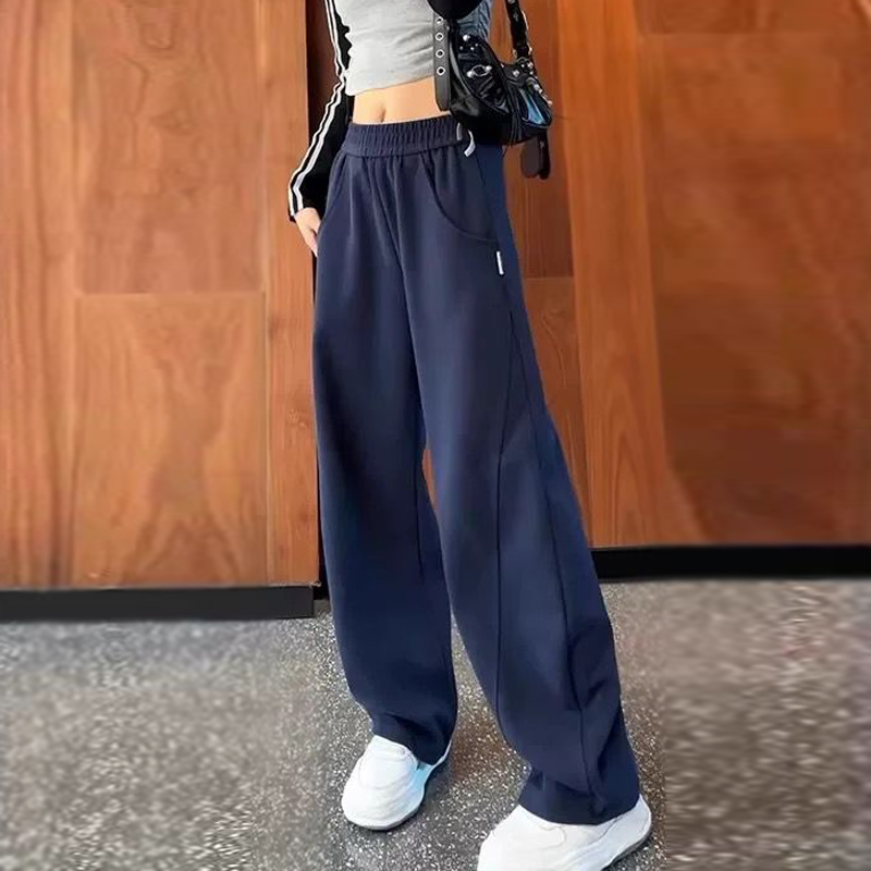 欧货爆款加绒香蕉裤女2025秋冬新款高腰阔腿镰刀裤宽松休闲卫裤子