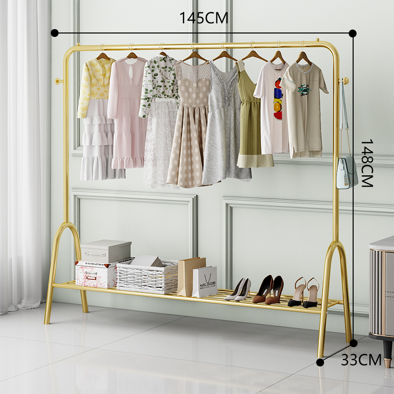 晾衣架落地室内折叠挂衣架子卧室衣架单杆式衣帽架家用简易挂衣架