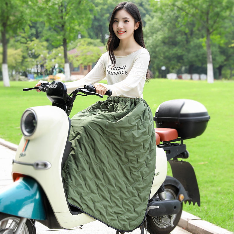 秋冬季骑车保暖电动摩托车挡风衣被挡腿护膝防风半身裙加厚加绒裙