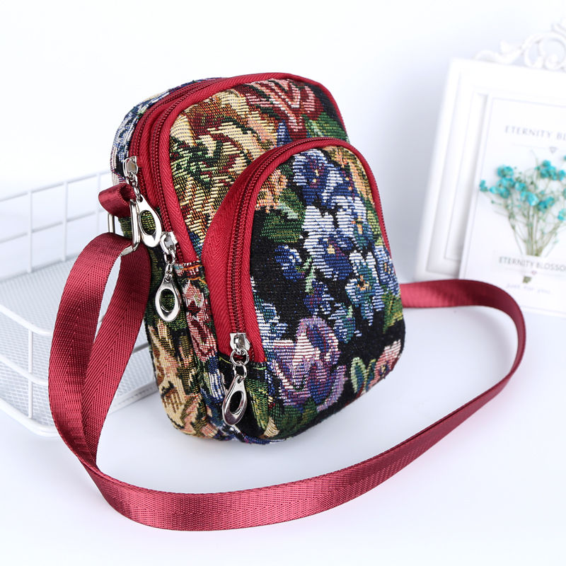 新款时尚斜挎包女装手机零钱包多口袋迷你小包包休闲竖款单肩包