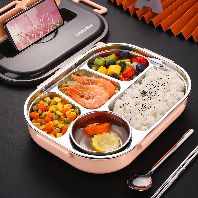 304不锈钢保温饭盒学生分格便当盒成人上班族大号餐盘具加深加大