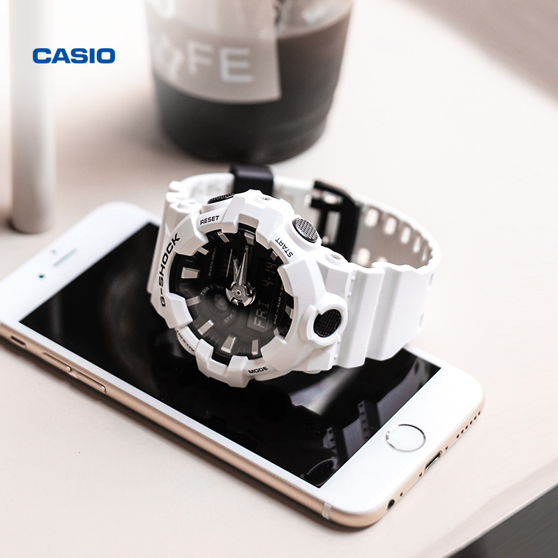 Casio/卡西欧GA-700黑白武士户外百搭双显运动防水男手表学生表