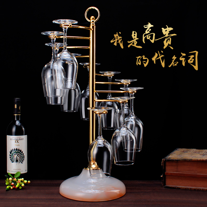 轻奢创意红酒杯架高脚杯架欧式葡萄酒杯架子倒挂客厅摆件美式摆件